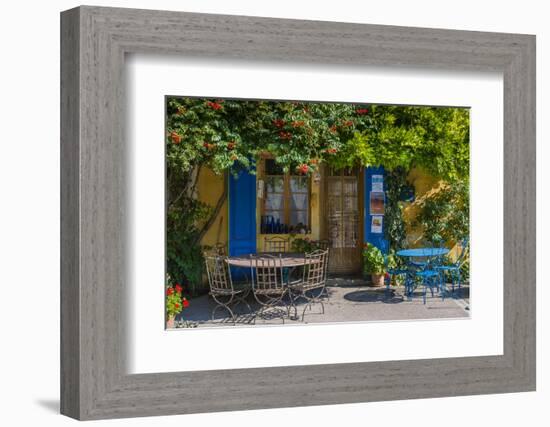 Ivy Surrounded House Front Door with Table and Chairs in Provence, France-Stefano Politi Markovina-Framed Photographic Print