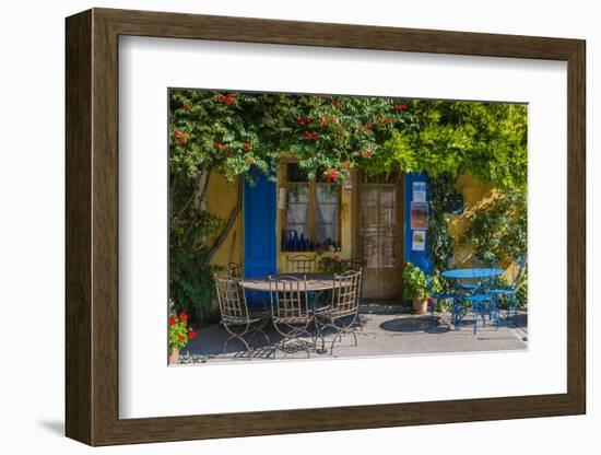 Ivy Surrounded House Front Door with Table and Chairs in Provence, France-Stefano Politi Markovina-Framed Photographic Print