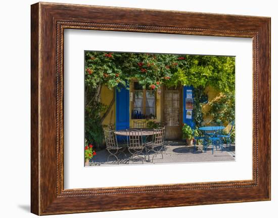 Ivy Surrounded House Front Door with Table and Chairs in Provence, France-Stefano Politi Markovina-Framed Photographic Print