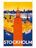 Stockholm - Sweden - Port of Stockholm and City Hall-Iwar Donner-Mounted Giclee Print