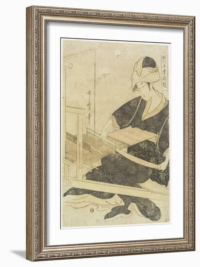 Iweaving on a Loom C. 1797-1798-Kitagawa Utamaro-Framed Giclee Print