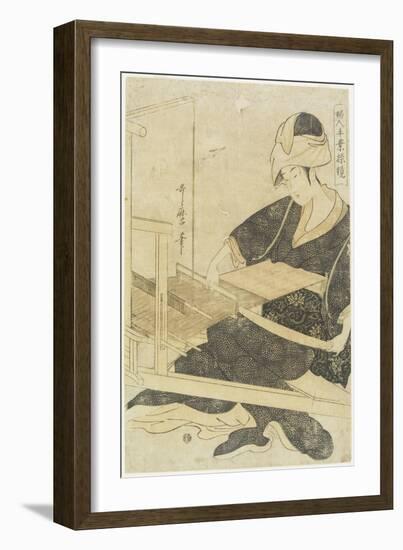 Iweaving on a Loom C. 1797-1798-Kitagawa Utamaro-Framed Giclee Print