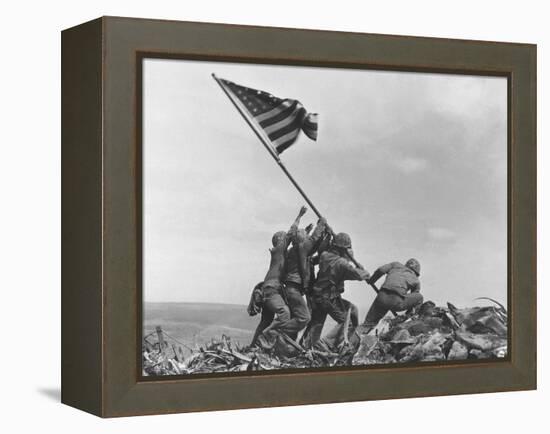 Iwo Jima Flag Raising-Joe Rosenthal-Framed Premier Image Canvas