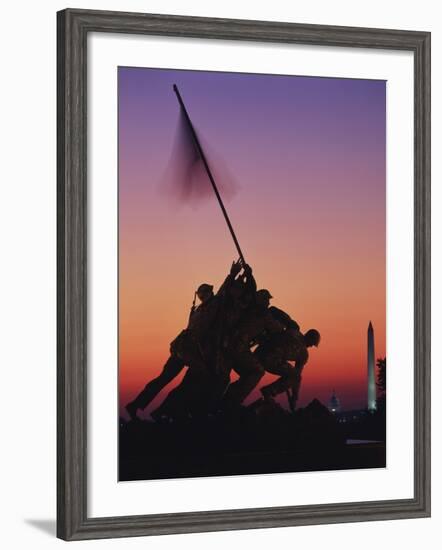 Iwo Jima Memorial at Sunset, Washington DC, USA-Walter Bibikow-Framed Photographic Print