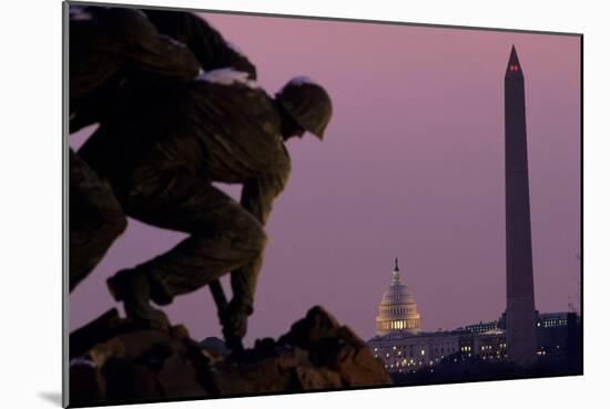 Iwo Jima; US Capitol; Washington Monument; Washington; Dc, 2006 (Photo)-Kenneth Garrett-Mounted Giclee Print