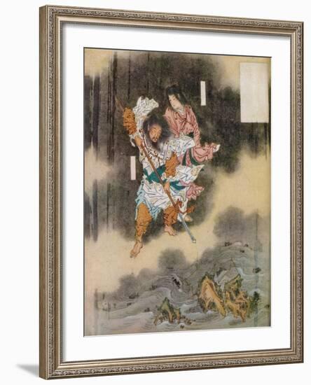 Izanagi and Izanami Giving Birth to Japan, 1925-Kawanabe Kyosai-Framed Giclee Print