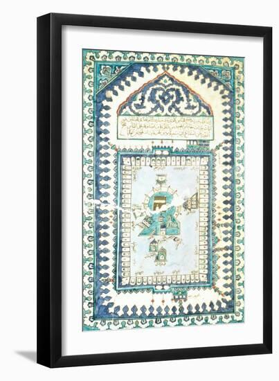 Iznik Tile with a Representation of Mecca-null-Framed Giclee Print