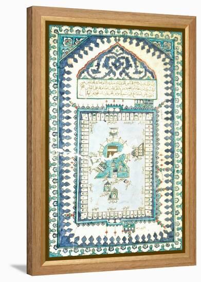 Iznik Tile with a Representation of Mecca-null-Framed Premier Image Canvas