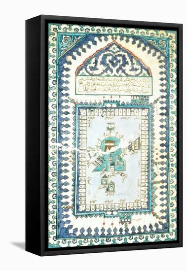 Iznik Tile with a Representation of Mecca-null-Framed Premier Image Canvas