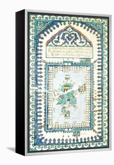 Iznik Tile with a Representation of Mecca-null-Framed Premier Image Canvas