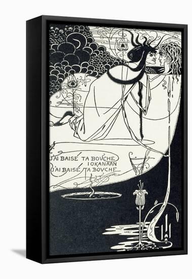 J"Ai Baise Ta Bouche, Jokanaan, Illustration from "Salome" by Oscar Wilde, Pub. 1894-Aubrey Beardsley-Framed Premier Image Canvas