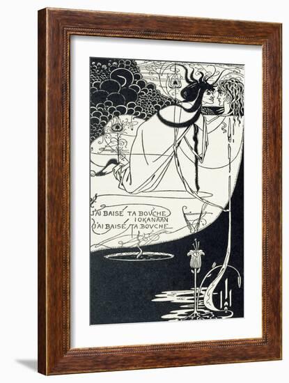 J"Ai Baise Ta Bouche, Jokanaan, Illustration from "Salome" by Oscar Wilde, Pub. 1894-Aubrey Beardsley-Framed Giclee Print