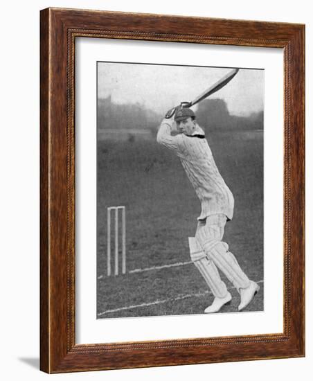 J.B. Hobbs Batting, 1924-null-Framed Photographic Print