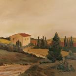 Sunny Tuscan Fields-J^ Clark-Framed Art Print