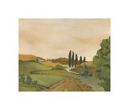 Sunny Tuscan Fields-J^ Clark-Art Print