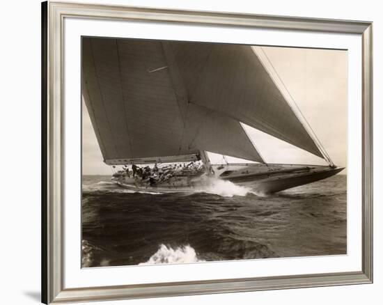 J Class Sailboat, 1934-Edwin Levick-Framed Art Print