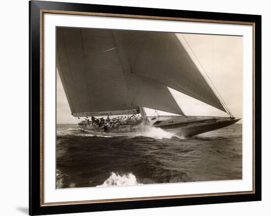 J Class Sailboat, 1934-Edwin Levick-Framed Art Print