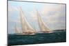 J Class Yachts Racing Off Cowes 1935-John Sutton-Mounted Giclee Print