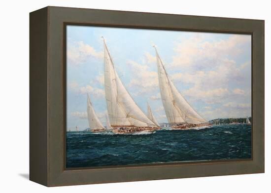 J Class Yachts Racing Off Cowes 1935-John Sutton-Framed Premier Image Canvas