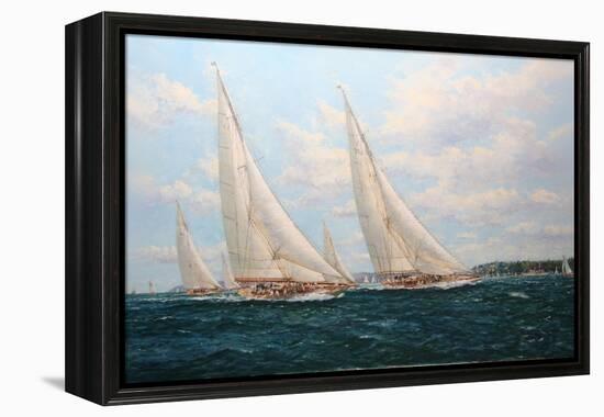 J Class Yachts Racing Off Cowes 1935-John Sutton-Framed Premier Image Canvas