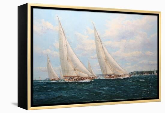 J Class Yachts Racing Off Cowes 1935-John Sutton-Framed Premier Image Canvas