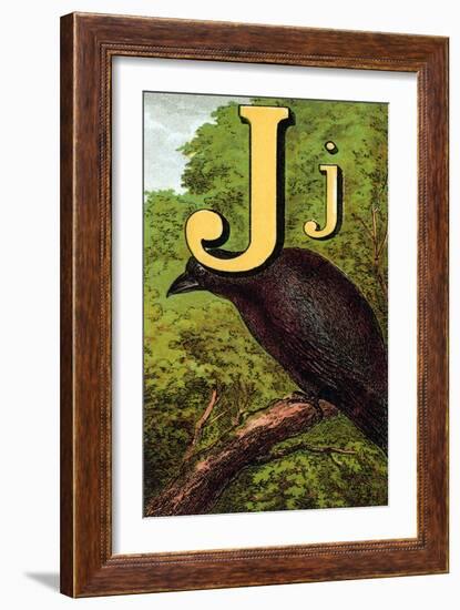 J For the Jackdaw, Perky And Bold-Edmund Evans-Framed Art Print