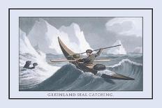 Greenlanders Seal Catching-J.h. Clark-Framed Art Print