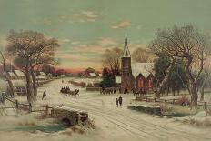 Going to Church, Christmas Eve-J. Hoover & Son-Framed Stretched Canvas