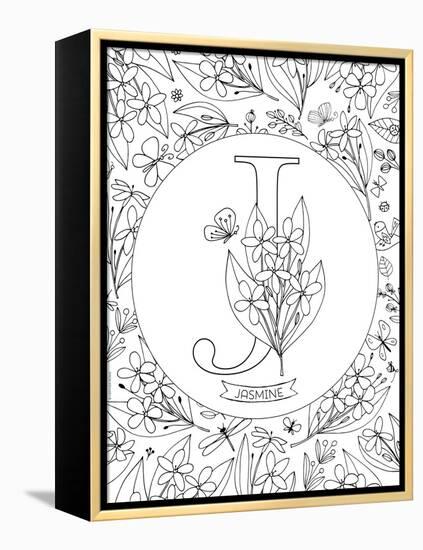 J is for Jasmine-Heather Rosas-Framed Stretched Canvas