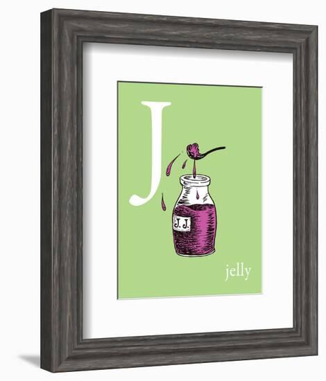 J is for Jelly (green)-Theodor (Dr. Seuss) Geisel-Framed Art Print