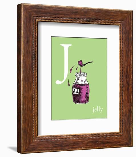 J is for Jelly (green)-Theodor (Dr. Seuss) Geisel-Framed Art Print