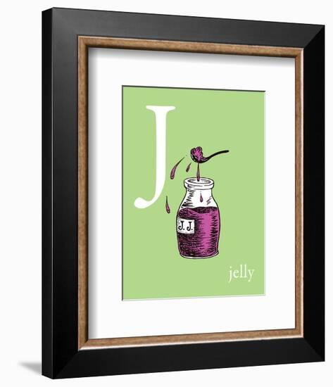 J is for Jelly (green)-Theodor (Dr. Seuss) Geisel-Framed Art Print