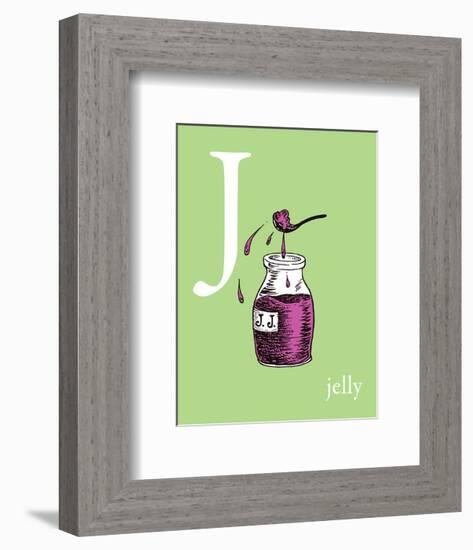 J is for Jelly (green)-Theodor (Dr. Seuss) Geisel-Framed Art Print