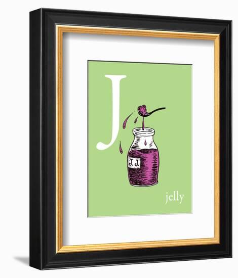 J is for Jelly (green)-Theodor (Dr. Seuss) Geisel-Framed Art Print