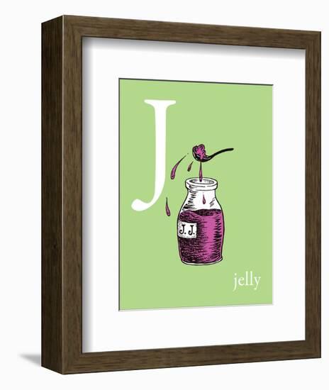 J is for Jelly (green)-Theodor (Dr. Seuss) Geisel-Framed Art Print