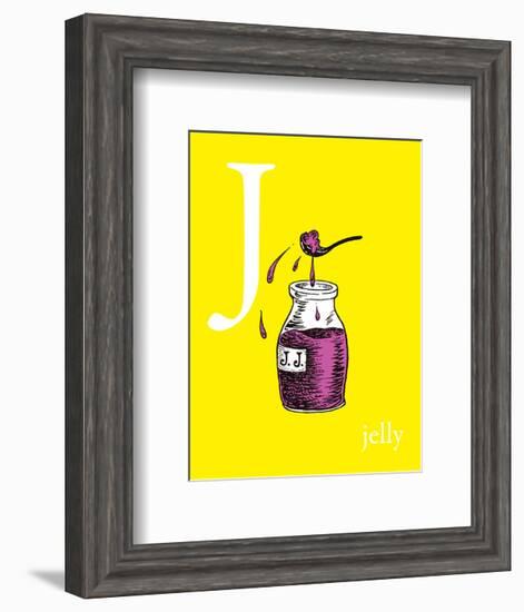 j is for jelly (yellow)-Theodor (Dr. Seuss) Geisel-Framed Art Print