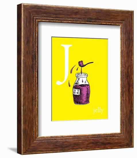 j is for jelly (yellow)-Theodor (Dr. Seuss) Geisel-Framed Art Print