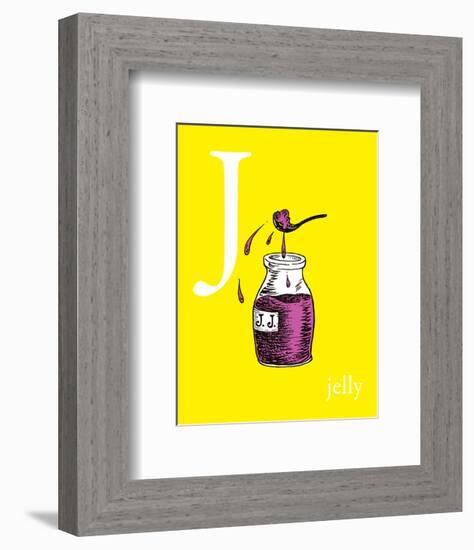 j is for jelly (yellow)-Theodor (Dr. Seuss) Geisel-Framed Art Print