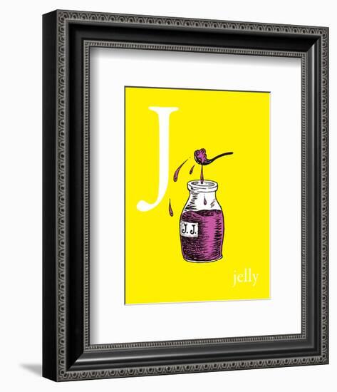 j is for jelly (yellow)-Theodor (Dr. Seuss) Geisel-Framed Art Print