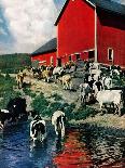 "Plowing Path to the Barn,"January 1, 1947-J. Julius Fanta-Framed Giclee Print