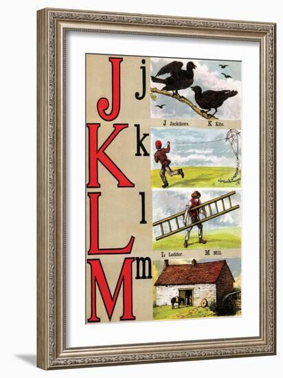 J, K, L, M Illustrated Letters-Edmund Evans-Framed Art Print