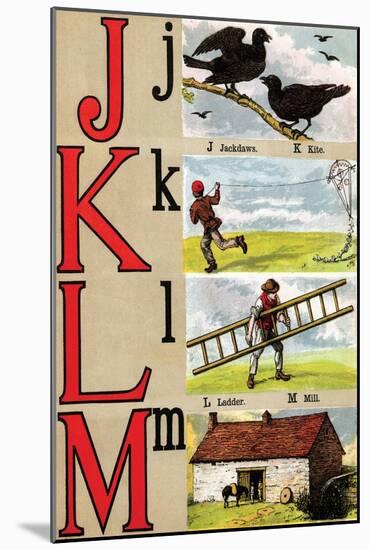 J, K, L, M Illustrated Letters-Edmund Evans-Mounted Art Print