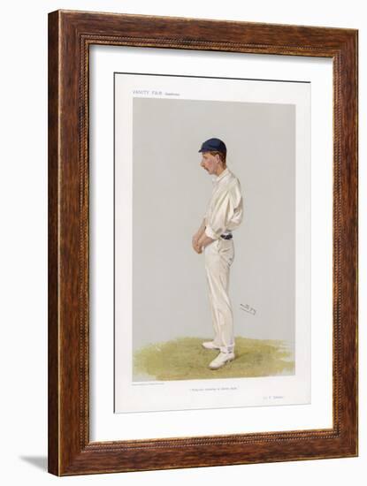 J L Tyldesley English Cricketer Who Achieved 46 Centuries in 11 Years-Spy (Leslie M. Ward)-Framed Art Print