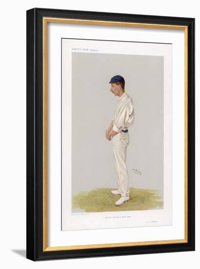 J L Tyldesley English Cricketer Who Achieved 46 Centuries in 11 Years-Spy (Leslie M. Ward)-Framed Art Print