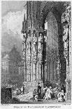 Porch of Regensburg (Ratisbo) Cathedral, Germany, 19th Century-J Lewis-Premier Image Canvas