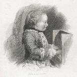 Wolfgang Amadeus Mozart at the Age of Seven-J.m. Mcgahey-Framed Stretched Canvas