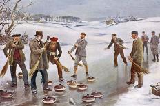 An Exciting Finish to a Curling Match in Scotland-J. Michael-Laminated Photographic Print