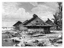 Village on Seram, Indonesia, 19th Century-J Moynet-Laminated Giclee Print