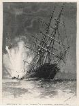 Confederate Torpedo Boat Sinks the "Housatonic" off Charleston Virginia-J.o. Davidson-Framed Art Print