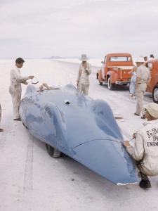 Bonneville Hot Rod Meet at the Bonneville Salt Flats in Utah by J^ R^ Eyerman